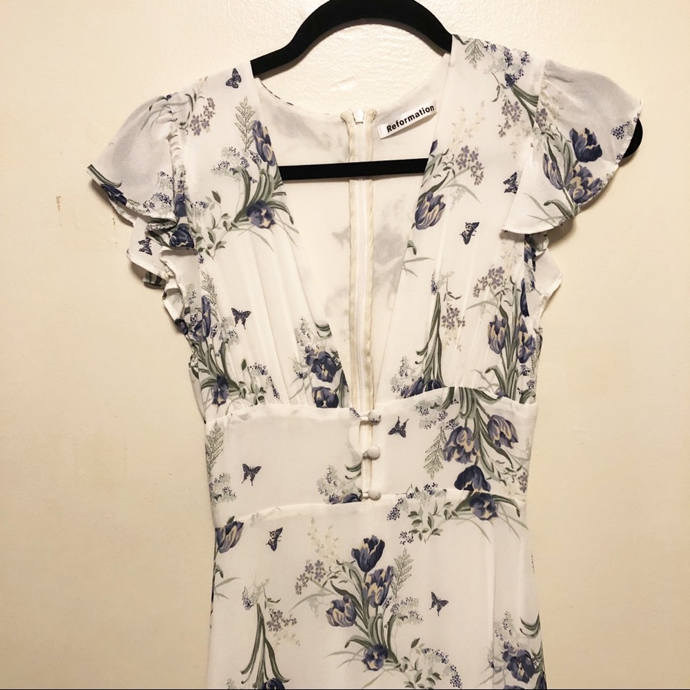 Reformation Riegan Midi Dress Delilah Floral 2 - Picture 4 of 11